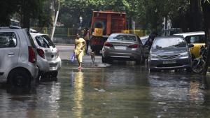 NHAI officials said all issues raised during the visit are being resolved. “The pipe will ensure that water does not collect at the spot on Rajiv Chowk,” said Vikas Malik, manager, NHAI.(Sanjeev Verma/HT Photo) NHAI officials said all issues raised during the visit are being resolved. “The pipe will ensure that water does not collect at the spot on Rajiv Chowk,” said Vikas Malik, manager, NHAI.(Sanjeev Verma/HT Photo)