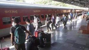 Passenger trains, including express and suburban services that were earlier suspended till June 30, will not operate till August 12, according to an internal circular of the railway board on Thursday.(File photo) Passenger trains, including express and suburban services that were earlier suspended till June 30, will not operate till August 12, according to an internal circular of the railway board on Thursday.(File photo)