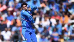Kuldeep Yadav in his bowling stride.(Getty Images) Kuldeep Yadav in his bowling stride.(Getty Images)
