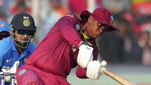 West Indies' Shimron Hetmyer plays a shot during the third and final one-day international cricket match of the series between India and West Indies in Cuttack, India, Sunday, Dec. 22, 2019.(AP) West Indies' Shimron Hetmyer plays a shot during the third and final one-day international cricket match of the series between India and West Indies in Cuttack, India, Sunday, Dec. 22, 2019.(AP)