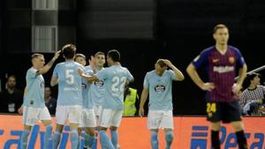 Celta Vigo's Maxi Gomez celebrates scoring their first goal with team mates REUTERS/Miguel Vidal(REUTERS) Celta Vigo's Maxi Gomez celebrates scoring their first goal with team mates REUTERS/Miguel Vidal(REUTERS)