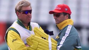 Shane Warne and Steve Waugh during the 1999 World Cup.(Getty Images) Shane Warne and Steve Waugh during the 1999 World Cup.(Getty Images)