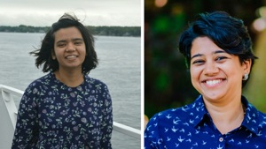 Divya Choudhary (left) and Apoorva Kulkarni (right) were awarded the annual Indira Gandhi Scholarship.(OICSD, Oxford)