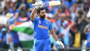 Opener Rohit Sharma celebrates one of his five World Cup centuries last year.(Getty Images) Opener Rohit Sharma celebrates one of his five World Cup centuries last year.(Getty Images)