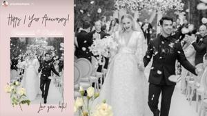 Priyanka Chopra has shared a sweet wish for Jonas Jonas and Sophie Turner on their first wedding anniversary. Priyanka Chopra has shared a sweet wish for Jonas Jonas and Sophie Turner on their first wedding anniversary.