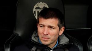 File photo of Valencia coach Albert Celades before the match.(REUTERS) File photo of Valencia coach Albert Celades before the match.(REUTERS)