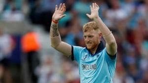 England's Ben Stokes celebrates the wicket of South Africa's Kagiso Rabada.(Action Images via Reuters)