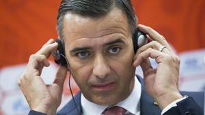 FIFA's Markus Kattner, listens during a conference in Moscow.(AP) FIFA's Markus Kattner, listens during a conference in Moscow.(AP)