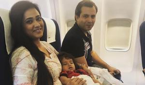 Shweta Tiwari and Abhinav Kohli with their son Reyansh. Shweta Tiwari and Abhinav Kohli with their son Reyansh.