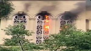Fire broke out at a commercial building in Mumbai’s Powai.(ANI Photo) Fire broke out at a commercial building in Mumbai’s Powai.(ANI Photo)