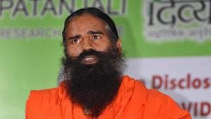 File photo: Yoga guru Ramdev addresses the media during the launch of 'Coronil' and 'Swasari' - ayurvedic medicines claimed by Patanjali to cure coronavirus disease in Haridwar.(PTI) File photo: Yoga guru Ramdev addresses the media during the launch of 'Coronil' and 'Swasari' - ayurvedic medicines claimed by Patanjali to cure coronavirus disease in Haridwar.(PTI)