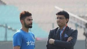 File image of Virat Kohli with Sourav Ganguly.(BCCI) File image of Virat Kohli with Sourav Ganguly.(BCCI)