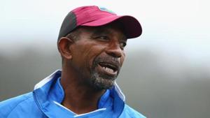West Indies coach Phil Simmons looks on during a West Indies training session at Blundstone Arena.(Getty Images) West Indies coach Phil Simmons looks on during a West Indies training session at Blundstone Arena.(Getty Images)