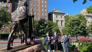 Deputy Secretary of State Stephen Biegun inaugurated the Mahatma Gandhi statue in Washington on Thursday morning (local time) along with the Indian envoy to the United States Taranjit Singh Sandhu.(ANI) Deputy Secretary of State Stephen Biegun inaugurated the Mahatma Gandhi statue in Washington on Thursday morning (local time) along with the Indian envoy to the United States Taranjit Singh Sandhu.(ANI)