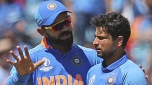 Leeds: India's captain Virat Kohli congratulates India's Kuldeep Yadav(AP) Leeds: India's captain Virat Kohli congratulates India's Kuldeep Yadav(AP)