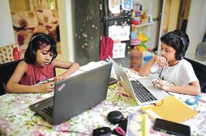With schools in the district slated to remain closed till July 31, some households are faced with an academic blackout in the absence of technology.(HT FILE) With schools in the district slated to remain closed till July 31, some households are faced with an academic blackout in the absence of technology.(HT FILE)