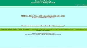 MP 10th Result 2020.(Screengrab) MP 10th Result 2020.(Screengrab)