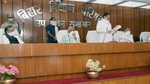 The chief minister had met the senior BJP functionary at least twice during the last 10 days, the last being on July 1 during the swearing-in ceremony of nine MLCs at the Bihar Legislative Council.(Photo @Jduonline) The chief minister had met the senior BJP functionary at least twice during the last 10 days, the last being on July 1 during the swearing-in ceremony of nine MLCs at the Bihar Legislative Council.(Photo @Jduonline)