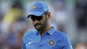 India's MS Dhoni walks back to his wicket keeping position(AP) India's MS Dhoni walks back to his wicket keeping position(AP)