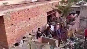 Seven people were killed in an explosion that took place at a factory in Ghaziabad’s Modi Nagar.(ANI twitter) Seven people were killed in an explosion that took place at a factory in Ghaziabad’s Modi Nagar.(ANI twitter)