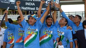 The Indian cricket team that won the 2002 Natwest Trophy under Sourav Ganguly.(Getty Images) The Indian cricket team that won the 2002 Natwest Trophy under Sourav Ganguly.(Getty Images)
