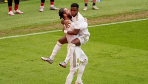 Real Madrid's Sergio Ramos celebrates scoring their first goal, as play resumes behind closed doors(REUTERS) Real Madrid's Sergio Ramos celebrates scoring their first goal, as play resumes behind closed doors(REUTERS)