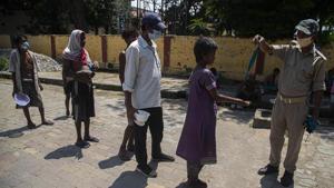 Andhra also saw 12 coronavirus-related deaths, taking the toll to 218. The 12 deaths were the highest in a day in the state till Sunday, when it was topped by 14 fatalities.(AP) Andhra also saw 12 coronavirus-related deaths, taking the toll to 218. The 12 deaths were the highest in a day in the state till Sunday, when it was topped by 14 fatalities.(AP)