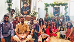 Chiranjeevi Sarja’s wife shared a few pictures from a family gathering. Chiranjeevi Sarja’s wife shared a few pictures from a family gathering.