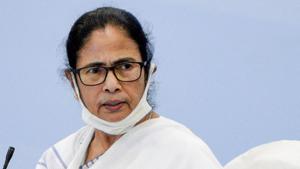 West Bengal chief minister Mamata Banerjee during a press conference at Nabanna Sabhaghar, in Kolkata on Monday.(PTI Photo) West Bengal chief minister Mamata Banerjee during a press conference at Nabanna Sabhaghar, in Kolkata on Monday.(PTI Photo)