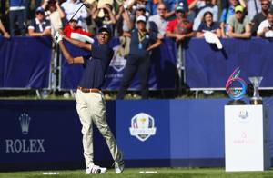 PARIS, FRANCE - SEPTEMBER 26: Akshay Bhatia of Team USA tees off during the Junior Ryder Cup GolfSixes ahead of the 2018 Ryder Cup at Le Golf National on September 26, 2018 in Paris, France.(Getty Images) PARIS, FRANCE - SEPTEMBER 26: Akshay Bhatia of Team USA tees off during the Junior Ryder Cup GolfSixes ahead of the 2018 Ryder Cup at Le Golf National on September 26, 2018 in Paris, France.(Getty Images)