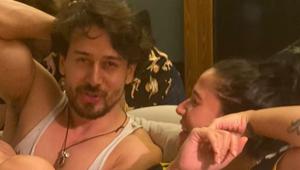 Tiger Shroff chilling with sister Krishna at home. Tiger Shroff chilling with sister Krishna at home.