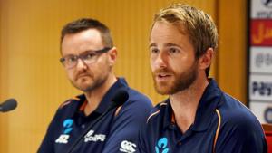 New Zealand coach Mike Hesson and captain Kane Williamson at a press conference in Mumbai on Sunday.(PTI) New Zealand coach Mike Hesson and captain Kane Williamson at a press conference in Mumbai on Sunday.(PTI)