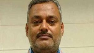 A file photo of gangster Vikas Dubey.(HT photo) A file photo of gangster Vikas Dubey.(HT photo)