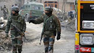 A Jammu and Kashmir Police officer said two LeT men involved in the killing of a BJP leader Wasim Bari in Bandipore have been identified.(Representative Photo+ANI) A Jammu and Kashmir Police officer said two LeT men involved in the killing of a BJP leader Wasim Bari in Bandipore have been identified.(Representative Photo+ANI)