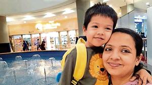 Nidhi Agarwal and her son have been stuck in India since March. Nidhi Agarwal and her son have been stuck in India since March.