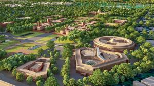 The current design envisages a new triangular Parliament building next to the existing complex. Source from Anisha Dutta HT. The current design envisages a new triangular Parliament building next to the existing complex. Source from Anisha Dutta HT.