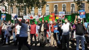 President of Overseas Friends of BJP sais the protest was the Indian diaspora’s effort to draw attention to the expansionist policies of China.(@upcauk/Twitter)