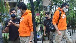 Amit Sadh and Abhishek Bachchan at a dubbing studio in Mumbai.(Varinder Chawla) Amit Sadh and Abhishek Bachchan at a dubbing studio in Mumbai.(Varinder Chawla)