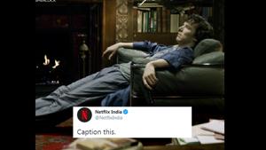 The photo by Netflix India shows an extremely bored Sherlock sprawled over an armchair.(Twitter/@NetflixIndia) The photo by Netflix India shows an extremely bored Sherlock sprawled over an armchair.(Twitter/@NetflixIndia)