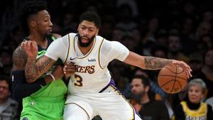 Minnesota Timberwolves forward Robert Covington (33) guards Los Angeles Lakers forward Anthony Davis (3) as he moves to the basket in the first half of the game at Staples Center.(USA TODAY Sports) Minnesota Timberwolves forward Robert Covington (33) guards Los Angeles Lakers forward Anthony Davis (3) as he moves to the basket in the first half of the game at Staples Center.(USA TODAY Sports)