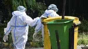 The PIL, filed through advocate Sadhana Kumar, expressed concerns about the discriminate dumping of contaminated bio-medical waste at the landfill waste amid the rapid spread of the viral infection.(PTI) The PIL, filed through advocate Sadhana Kumar, expressed concerns about the discriminate dumping of contaminated bio-medical waste at the landfill waste amid the rapid spread of the viral infection.(PTI)