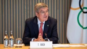 Thomas Bach, President of the International Olympic Committee (IOC) attends a meeting of IOC's executive board, as the spread of the coronavirus disease (COVID-19) continues, in Lausanne, Switzerland July 15, 2020. IOC/Greg Martin/Handout via REUTERS(REUTERS)