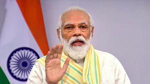Prime Minister Narendra Modi addresses a digital conclave on the occasion of World Youth Skills Day, in New Delhi on Wednesday.(PTI Photo) Prime Minister Narendra Modi addresses a digital conclave on the occasion of World Youth Skills Day, in New Delhi on Wednesday.(PTI Photo)