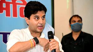 Addressing a public meeting on Tuesday, Jyotiraditya Scindia said that Prime Minister Narendra Modi implemented lockdown to save the life of people.(ANI Photo) Addressing a public meeting on Tuesday, Jyotiraditya Scindia said that Prime Minister Narendra Modi implemented lockdown to save the life of people.(ANI Photo)