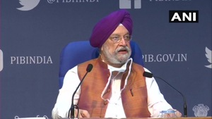 Civil Aviation Minister Hardeep Singh Puri at a press conference in New Delhi on Thursday.(ANI) Civil Aviation Minister Hardeep Singh Puri at a press conference in New Delhi on Thursday.(ANI)