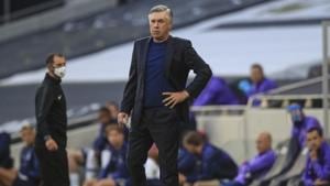 Everton's manager Carlo Ancelotti during the English Premier League soccer match between Tottenham Hotspur and Everton FC.(AP) Everton's manager Carlo Ancelotti during the English Premier League soccer match between Tottenham Hotspur and Everton FC.(AP)