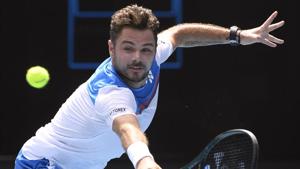 Switzerland's Stan Wawrinka makes a backhand return to Russia's Daniil Medvedev during their fourth round singles match at the Australian Open tennis championship in Melbourne, Australia, Monday, Jan. 27, 2020.(AP) Switzerland's Stan Wawrinka makes a backhand return to Russia's Daniil Medvedev during their fourth round singles match at the Australian Open tennis championship in Melbourne, Australia, Monday, Jan. 27, 2020.(AP)
