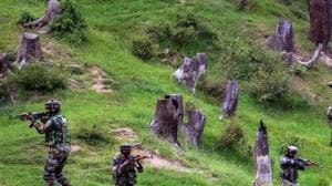 Army personnel take positions during an encounter with the terrorists in Keran Sector of Kupwara district of north Kashmir.(PTI File Photo) Army personnel take positions during an encounter with the terrorists in Keran Sector of Kupwara district of north Kashmir.(PTI File Photo)