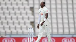 England's Jofra Archer reacts.(REUTERS) England's Jofra Archer reacts.(REUTERS)