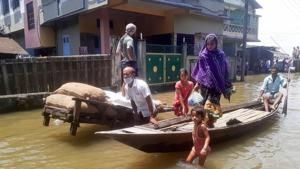 The total number of people losing their lives in this year’s flood and landslides in the state has gone up to 102.(PTI) The total number of people losing their lives in this year’s flood and landslides in the state has gone up to 102.(PTI)